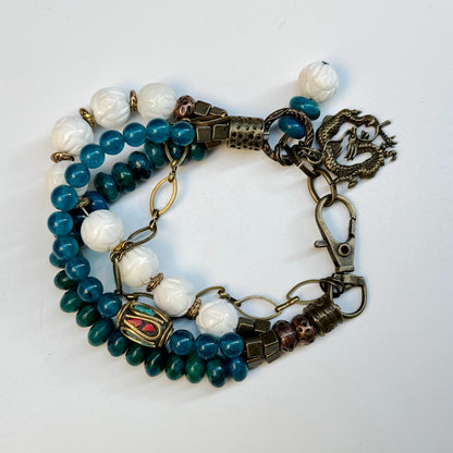 Chrysokoll-Apatit Armband