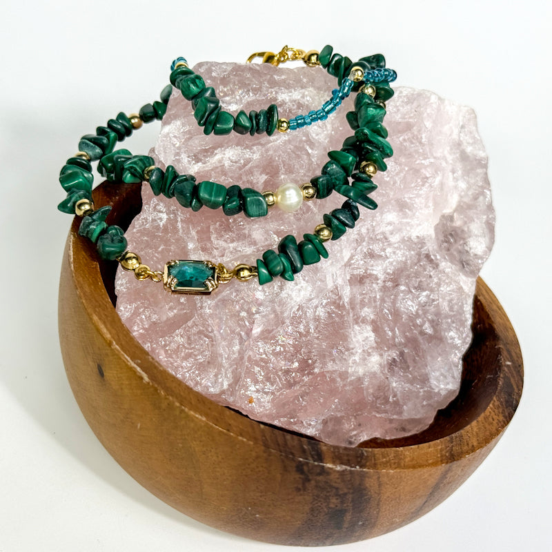 Malachit Armband-Set