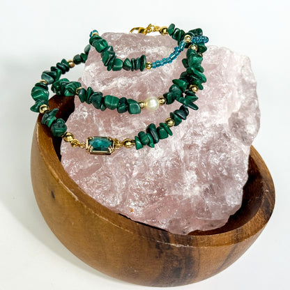 Malachit Armband-Set