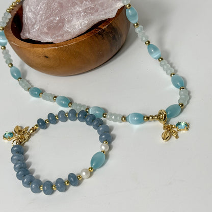 Opal & Aquamarin Schmuckset